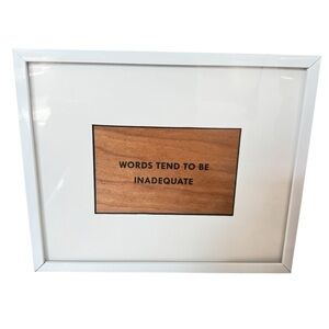 Jenny Holzer Truism Series Wooden Postcard: Words Tend To Be Inadequate Framed